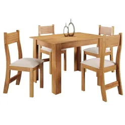 Mesa De Jantar Palace Perla Com 4 Cadeiras Viero Brisa Mel