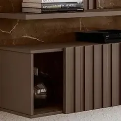 Painel Atena Para TV Ate 65 Polegadas Com LED Ripado 3 Portas Madetec Imperial Sepia Detalhe