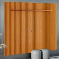Painel Master 217cm Para TV Ate 75 Polegadas Ripado EDN Cedro