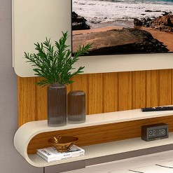 Painel Prime Para TV Ate 75 Polegadas Ripado Gelius Naturale Off White Detalhe