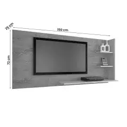 Painel Rio De Janeiro Para TV Ate 47 Polegadas Atualle Canelato Rustico Natura Off White Medidas