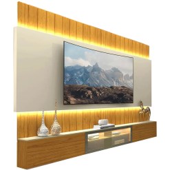 Painel Soberano Para TV Ate 85 Polegadas Ripado Com LED Gelius