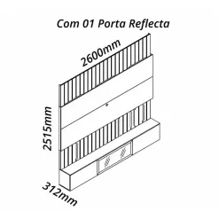 Painel Soberano Para TV Ate 85 Polegadas Ripado Com LED E Vidro Reflecta Gelius Medidas