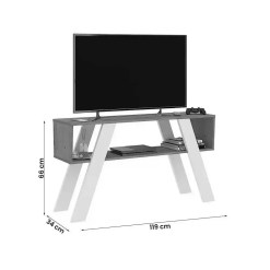 Rack Detroit Atualle para TV ate 55 Polegadas Canelato Rustico Natura Off White Medidas