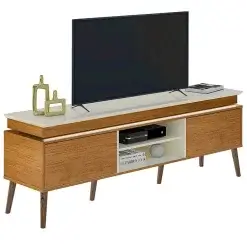 Rack Lumina Para TV Ate 75 Polegadas 2 Portas Artely Cinamomo Off White