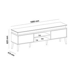 Rack Lumina Para TV Ate 75 Polegadas 2 Portas Artely Off White Pinho Medidas