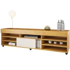 Rack Twin Para TV Ate 55 Polegadas 1 Porta Viero Mel Off White