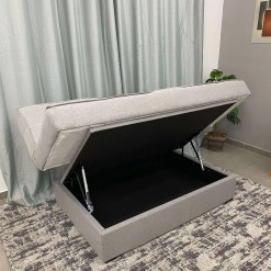 Sofa Cama Zurich Em Linho Com Bau 2 Lugares 182cm Luxury Detalhe