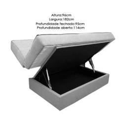 Sofa Cama Zurich Em Linho Com Bau 2 Lugares 182cm Luxury Medidas