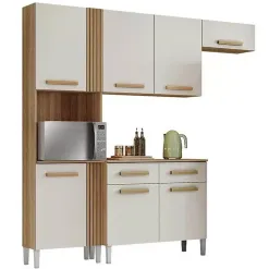 Armario De Cozinha Juma 7 Portas 2 Gavetas Aramoveis Atacama Off White