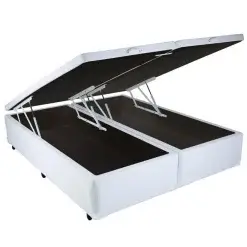 Base Box Bipartida Bau Queen Corino Universal 41x198x158 Branco