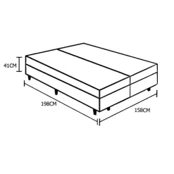 Base Box Bipartida Bau Queen Corino Universal 41x198x158 Medidas