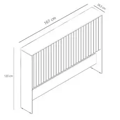 Cabeceira Detroit Queen Ripado Tebarrot Nature Medidas