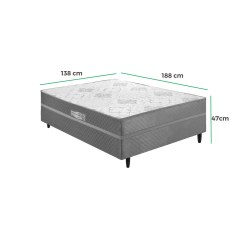 Cama Box Acucena Casal Ortopedica 138x188x47cm Ecotec Medidas