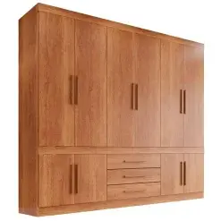 Guarda Roupa New Parma Casal 10 Portas 3 Gavetas Salleto Cinamomo