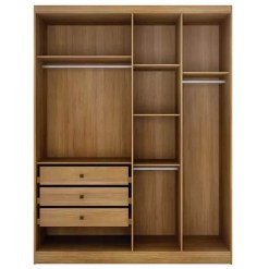 Guarda Roupa Rizon Modulo 4 Portas 3 Gavetas Novo Horizonte Interno