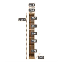Guarda Roupa Rizon Modulo Cantoneira 4 Prateleiras Novo Horizonte Interno Medidas