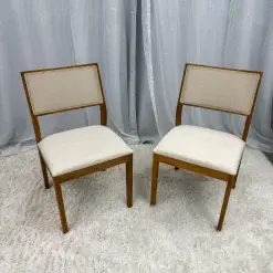 Kit 2 Cadeiras Oiti Natuame Madeira Tauri Tecido Linho Cimol Foto Real