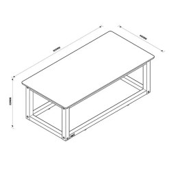 Mesa De Centro Supreme Tebarrot Off White Nature Medidas