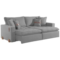 Sofa Cama Zeus 4 Lugares Retratil E Reclinavel 240cm Tecido Linho Innove Grafite