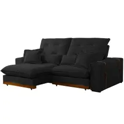 Sofa Toronto 4 Lugares Retratil E Reclinavel 250cm Tecido Veludo Di Vitrine Preto