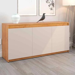 Aparador Buffet Onix 3 Portas Viero Mel Off White