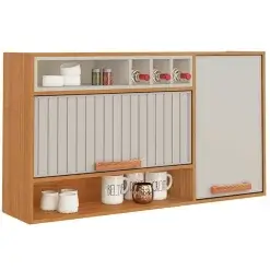 Armario Aereo Napoles 120cm 2 Portas Itatiaia Cinamomo Off White