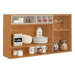 Armario Aereo Napoles 120cm 2 Portas Itatiaia Cinamomo Off White Interno