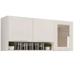 Armario Aereo New Valencia Reflecta 3 Portas Salleto Branco