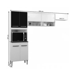 Armario De Cozinha Maite 7 Portas Poquema Medidas