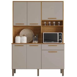 Armario De Cozinha New Siena 6 Portas 1 Gaveta Salleto Cinamomo Off White