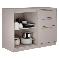 Balcao Essence 120cm Para Cozinha 1 Porta 3 Gavetas Itatiaia