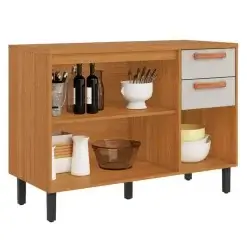 Balcao Napoles 3 Portas 2 Gavetas Para Cozinha Itatiaia Cinamomo Off White Interno