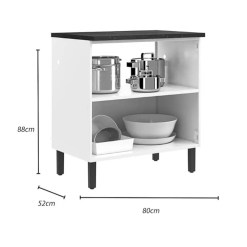 Balcao New Premium 2 Portas Para Cozinha Itatiaia Branco Medidas