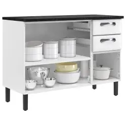 Balcao New Premium 3 Portas 2 Gavetas Para Cozinha Itatiaia Branco Interno