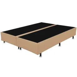 Base Box Bipartida Casal Universal Em Corino 37x188x138 Bege