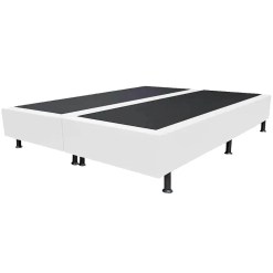 Base Box Bipartida Casal Universal Em Corino 37x188x138 Branco