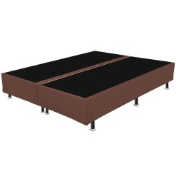 Base Box Bipartida Casal Universal Em Corino 37x188x138 Marrom