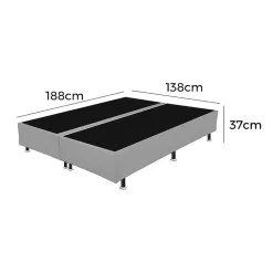 Base Box Bipartida Casal Universal Em Corino 37x188x138 Medidas
