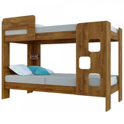 Beliche Vegas Para Colchao 188x88 Com Prateleira Tigus Amadeirado