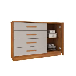 Comoda 4 Gavetas 1 Porta Ripado Barcelona Tcil Interno