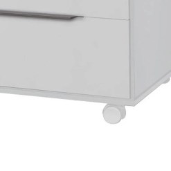 Comoda Athenas 8 Gavetas Com Rodizios Rud Rack Branco Detalhe
