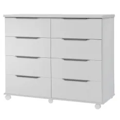 Comoda Athenas 8 Gavetas Com Rodizios Rud Rack Cor Branco