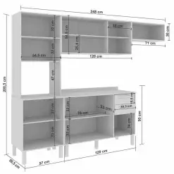 Cozinha New Valencia Completa 9 Portas 2 Gavetas Salleto Medidas