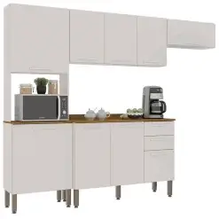 Cozinha New Valencia Completa 9 Portas 2 Gavetas Salleto Cor Branco