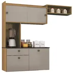 Cozinha Suspensa Lara 4 Portas 1 Gaveta Poquema Damasco Off White