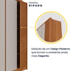 Guarda Roupa Barcelona Casal Ripado 6 Portas 6 Gavetas Detalhe