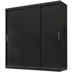 Guarda Roupa Berlim SEM Espelho Casal 3 Portas 4 Gavetas Preto