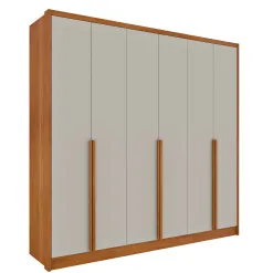Guarda Roupa Fortuna Casal 6 Portas 6 Gavetas Tcil Cinamomo Off White
