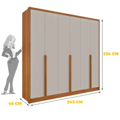Guarda Roupa Fortuna Casal 6 Portas 6 Gavetas Tcil Medidas